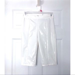 AKIRA WHITE LEATHER BIKER SHORTS